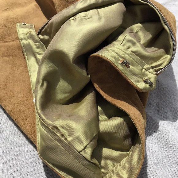 VTG 60s Rare Suede Leather Silk Women’s Pencil Skirt MOD Western Boho USA XS O - Picture 10 of 16